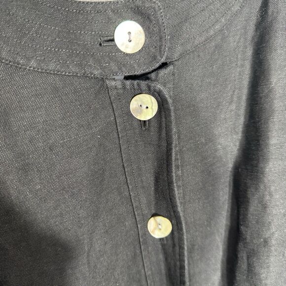 Vintage Covington collarless linen blend Lady blazer black Plus size 24 women - Picture 3 of 10